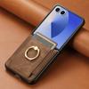 Retro Ring Holder Magnetic Leather Case For Motorola Razr 50 60 Ultra 40 Fashion Insert card Solt Bag Stand Skin Feeling Cover