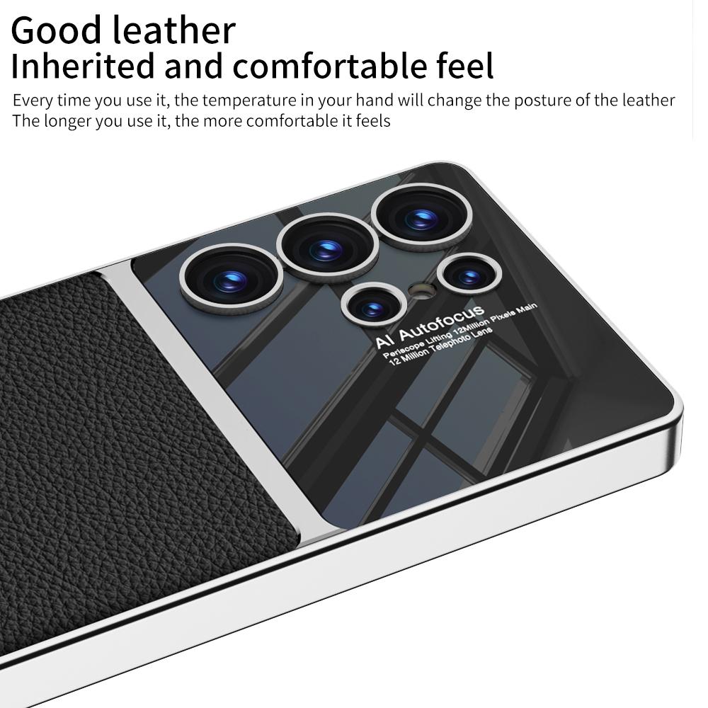 

For Samsung Galaxy S25 Ultra Case Electroplated PU+PC+TPU Phone Back Cover Green