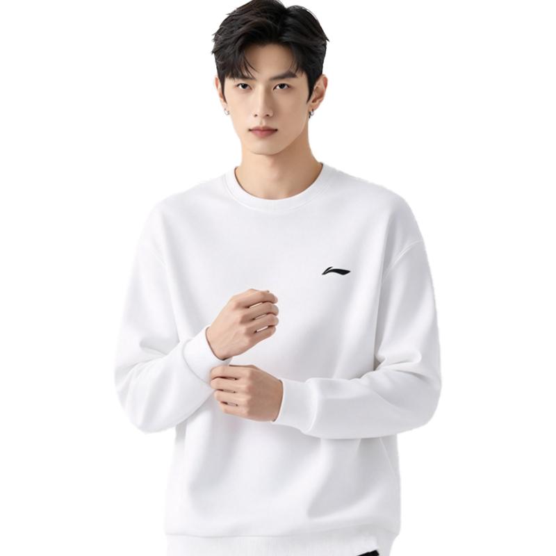 Men's Li-Ning Sweatshirts Men's White Crew Neck Moderate Other