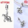 Charm Plata Fairy Tale Bride Groom White Horse Pendant Fits Genuine Bracelet Charm For Women Jewellery Crafting Gift