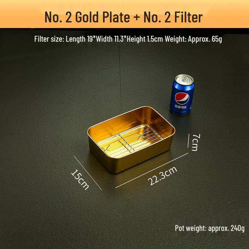 Stainless Steel Deep Snack Plate with Lid - Rectangular Baking Pan and Narrow Tray