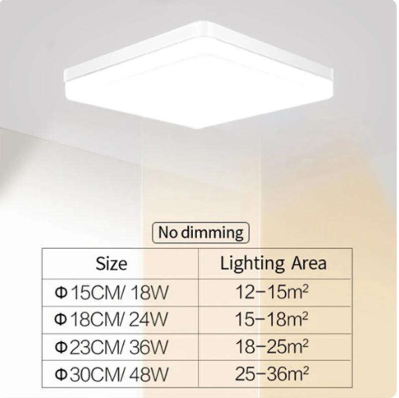 Quadratische LED Deckenleuchte Schlafzimmer 48W 36W 24W 18W LED Deckenlampe Büro Küche Moderne Heimdekoration Innenleuchte KTY