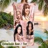 BLACKPINK Beach Towel, Personalized Custom Name Text, Quick Dry Large Absorbent Towel For Beach Pool