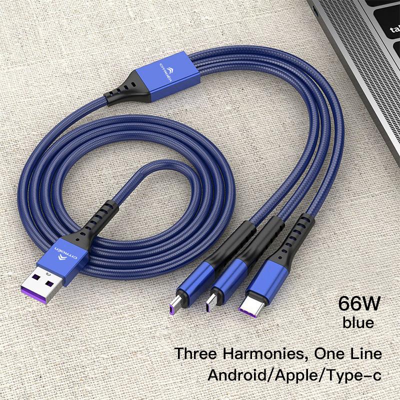 

USB Car 3-in-1 Phone Charging Cable Auto Accessories For Citroen C1 DS3 C2 C3 Vts C4 Saxo C4L C5 C6 C8 Xsara C3-XR Picasso SEGA