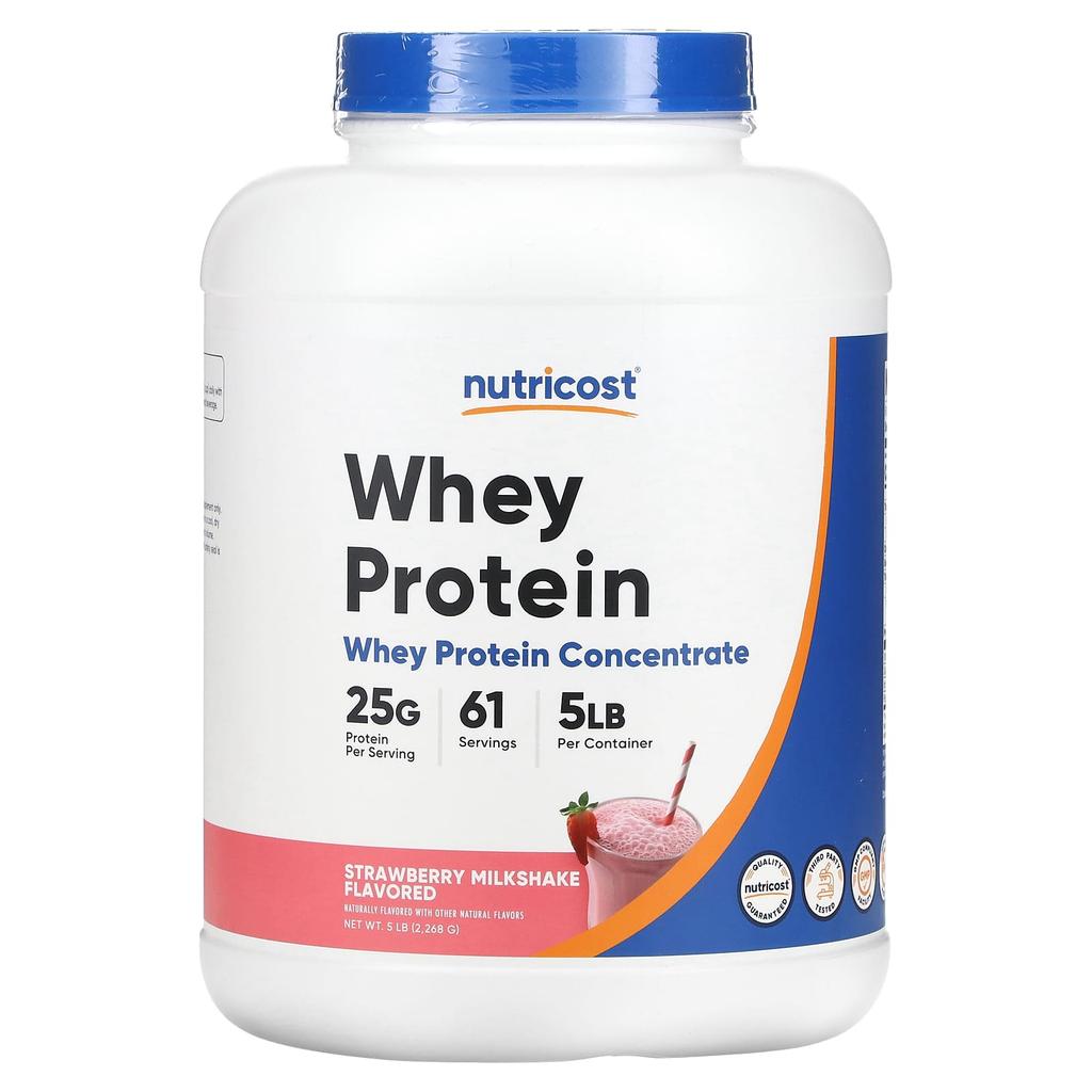 Whey Protein Concentrate, Strawberry Milkshake, 2,268G (5Lb)