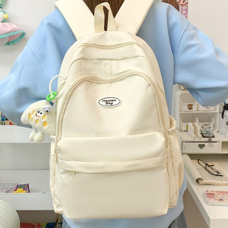 Color University Solid Backpack Polyester Material Adjustable Cushion Straps