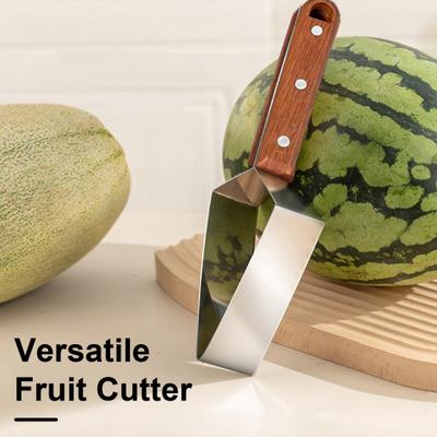 Cortador de Sandía Yousheng Acero Inoxidable Cortador de Melón Rebanadoras de Sandía Mango de Madera Herramientas Eficientes para Cortar Frutas