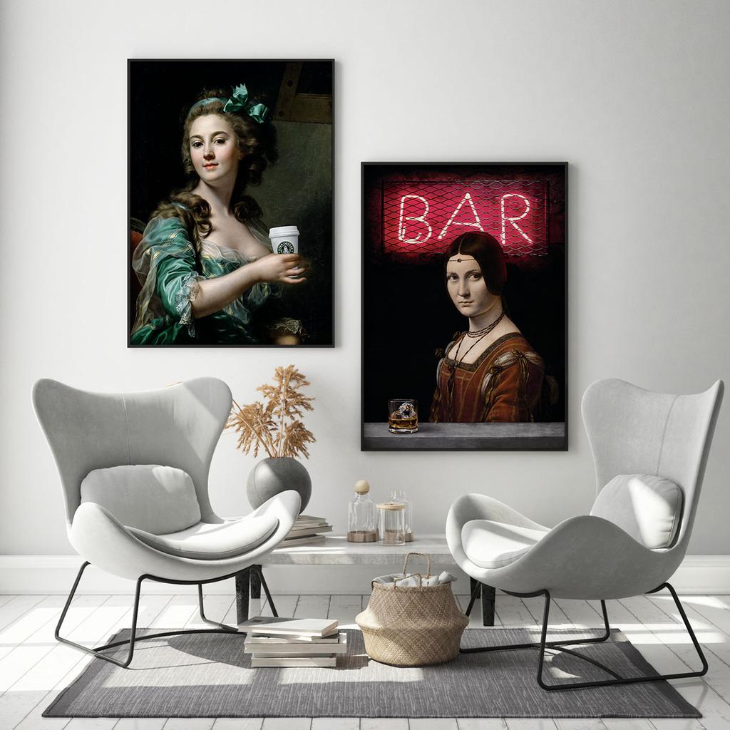 Set of Two Portrait Posters with Coffee