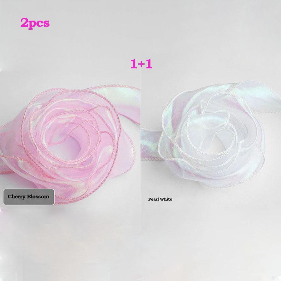40mm 10 Yards Fishtail Organzaband Reflekterande Iridescent Vågig Kantband för Presentinslagning DIY Rosett Bukett Voileband