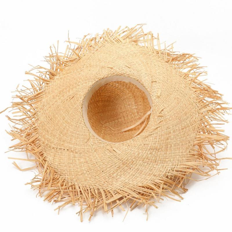 Versatile flower bucket hat summer sun protection big brim beach straw hat sun hat woven basin hat