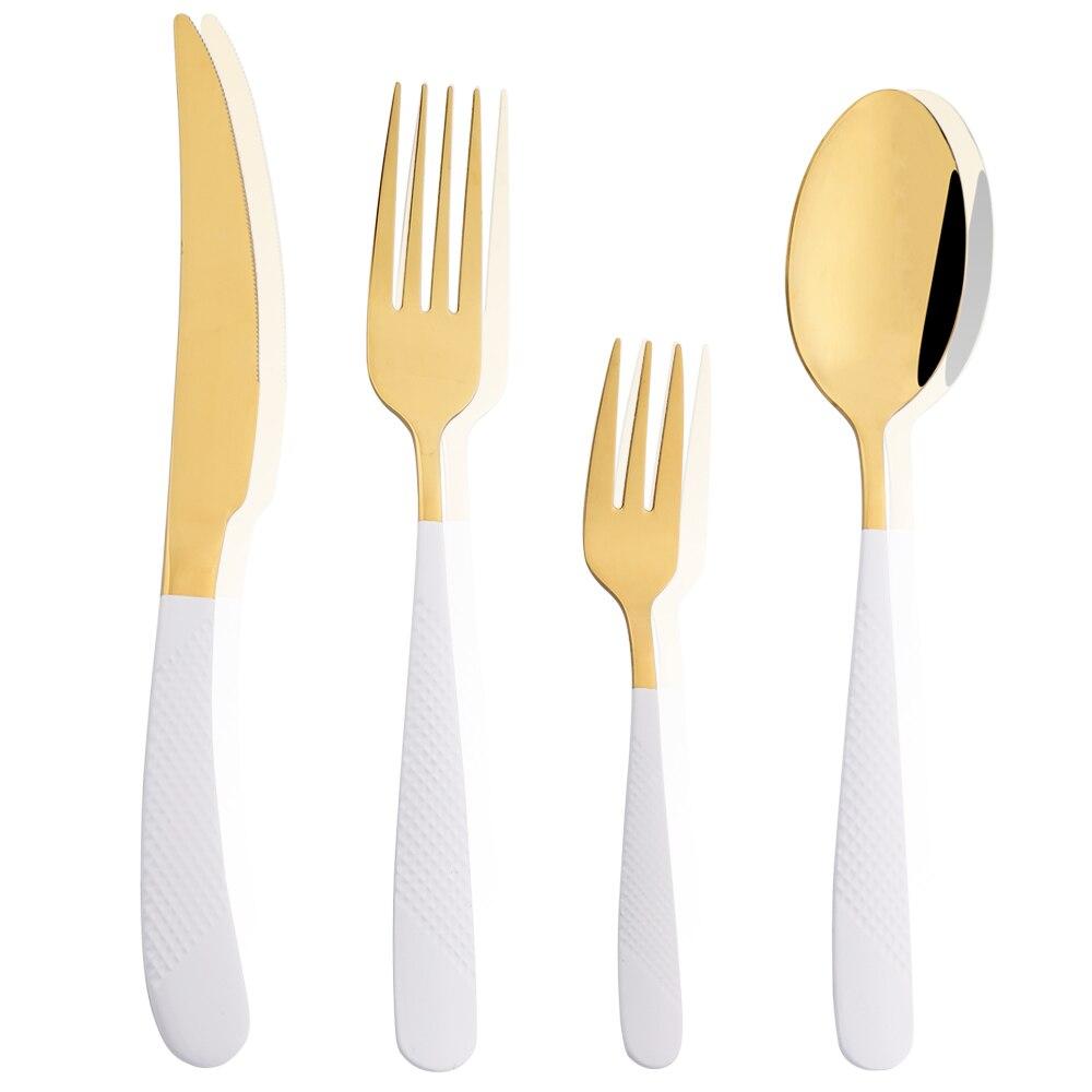 1/2/4/6Set Cutlery Stainless Steel Kitchen Black Gold Dinnerware Luxury Silverware Set Knife Cake Fork Spoon Flatware Set