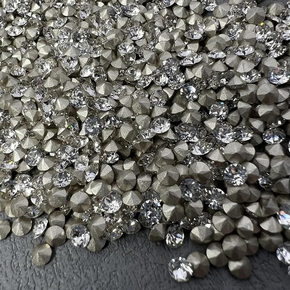 99% Imitation Austrian Crystal Rhinestones for DIY Nail Art - Pointed Bottom & Flat Top, 33 Facets