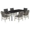 VidaXL Ensemble à Manger de Jardin avec Coussins 7 pcs, Table et Chaise de Terrasse, Meubles de Patio, Mobilier d'Extérieur, 3212178