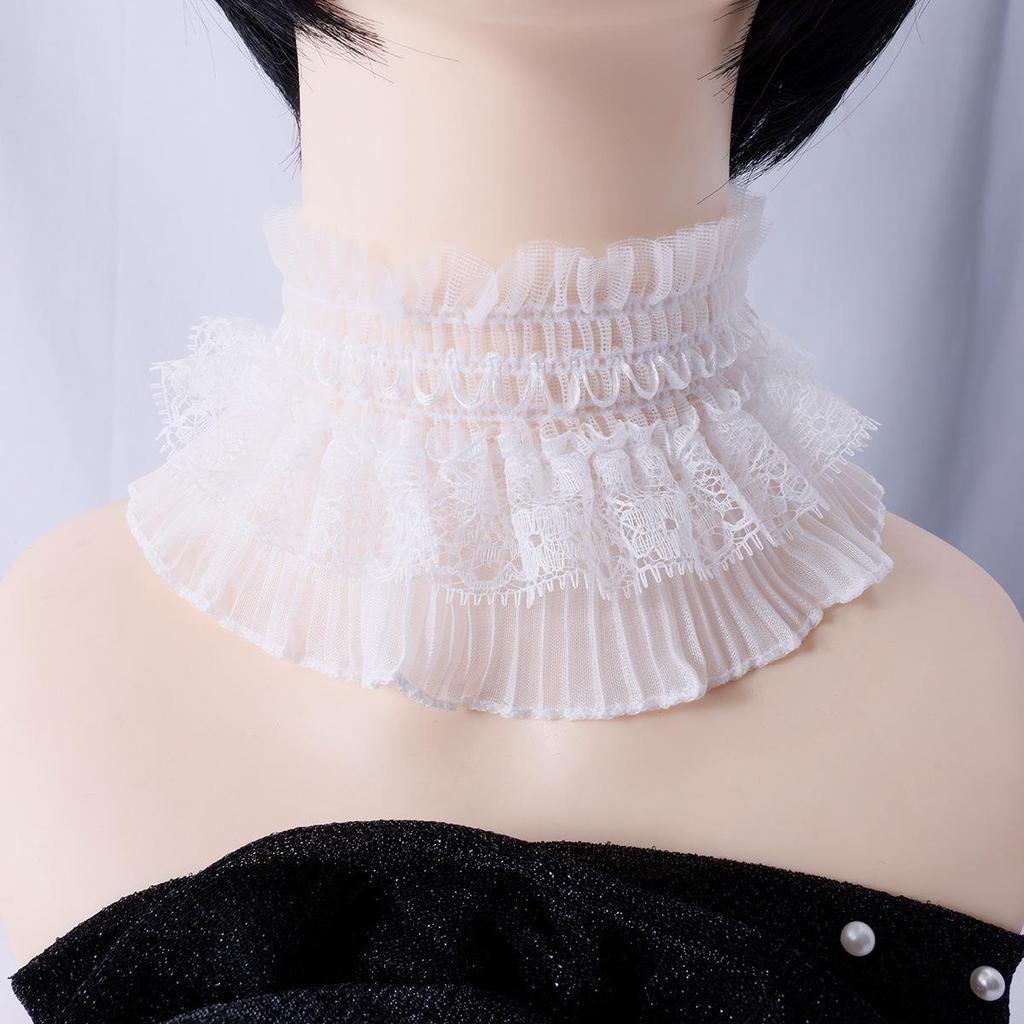 Korean Style Lace Neckwarmer Choker for Girls: Versatile High-Neck Jewelry To Cover Scars, Ideal for Autumn and Winter