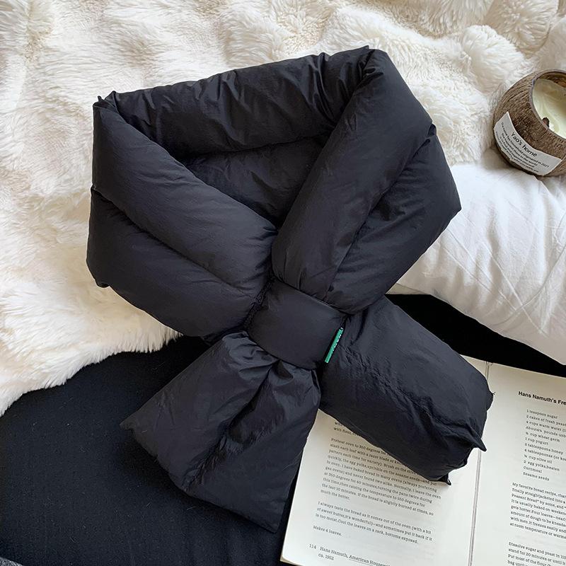 Scarf women's winter high-end sense new velvet thickened outdoor warm down cotton scarf scarf