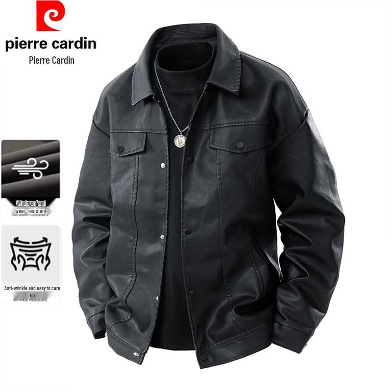Pierre Cardin Men's Faux Leather Biker Jacket