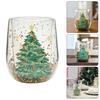 Drinking Cup with Christmas Tree Sparkles Double Walled Sparkling Christmas Tree Glass Mug for Warm Beverages