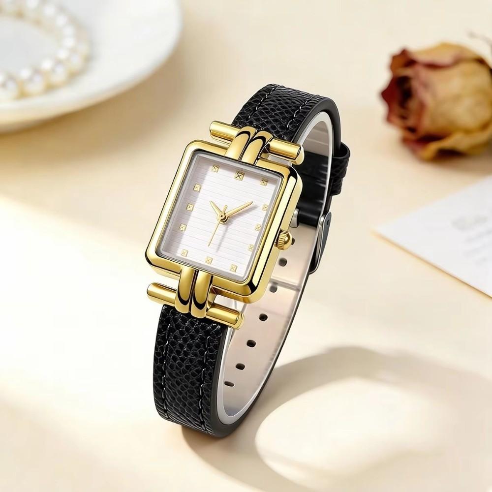 Adjustable Women Bracelet Watch Square Case Ladies Wrist Watch Vintage Quartz Wristwatch