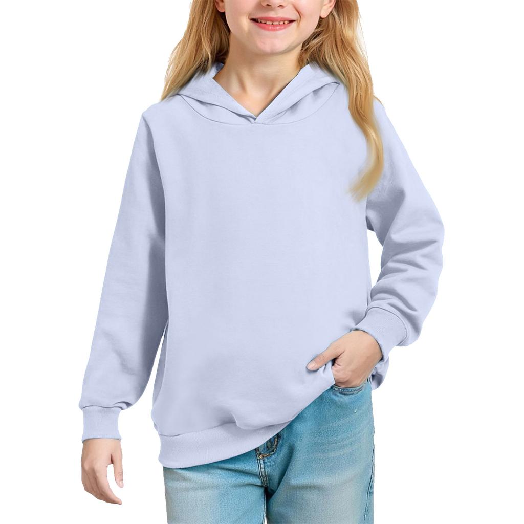 Big Kids' Solid Hoodie - Unisex Pullover Sweatshirt