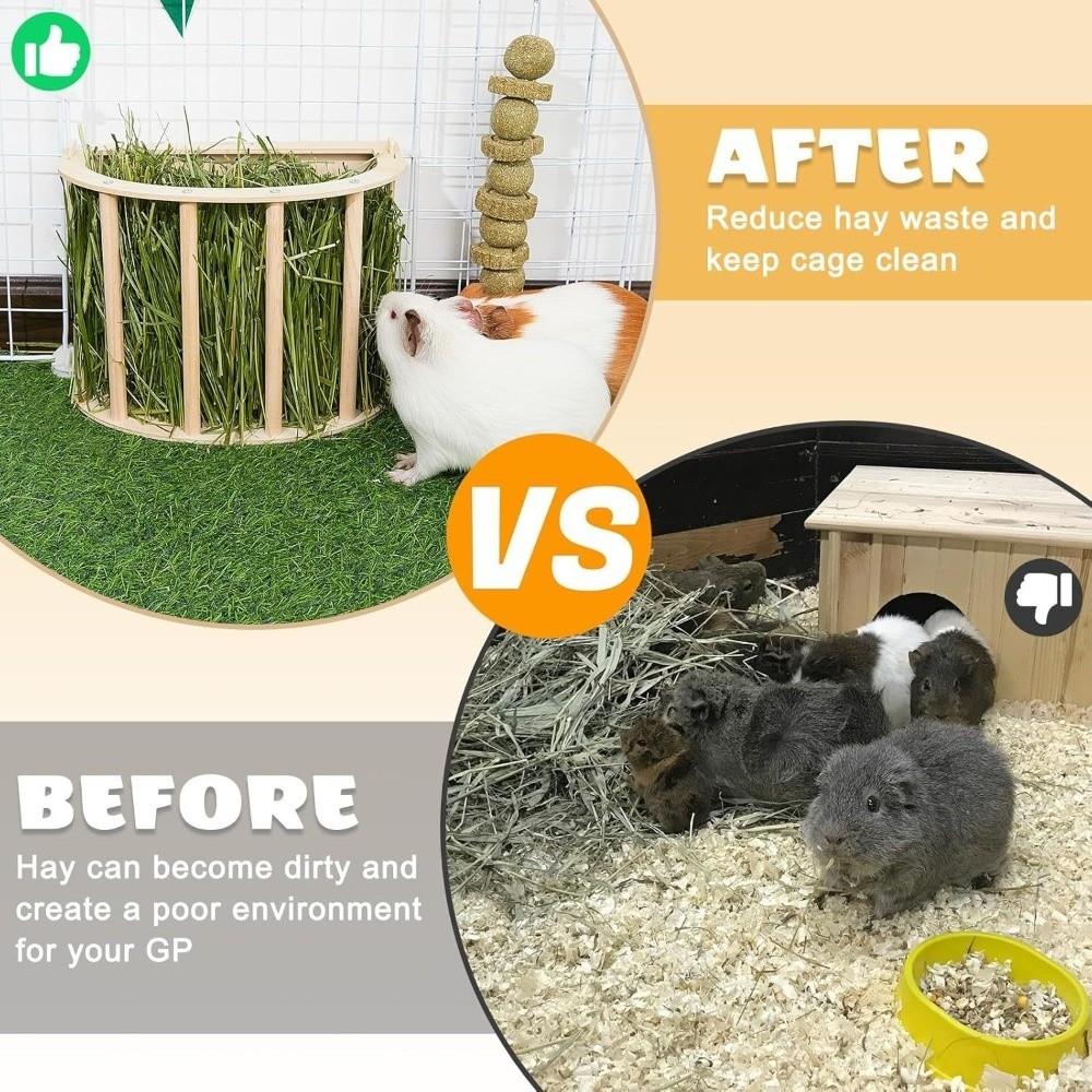 Built-in Hay Feeder Rack Wooden Ferret Hay Manger Practical Bunny Hay Feeder  Guinea Pig