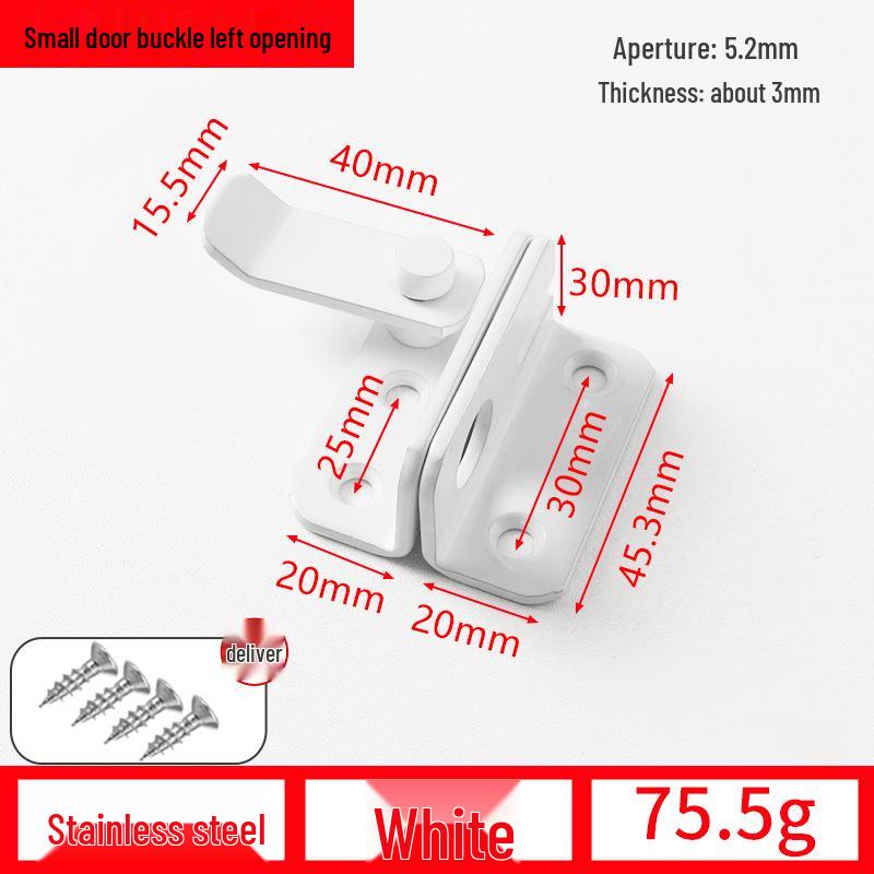 90° Anti-Theft Bathroom Sliding Door Latch Clasp with Old-Fashioned Hinge Bolt