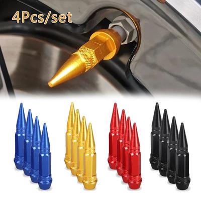 4 Adet Mermi Vana Kapakları Araba Motosiklet Jant Lastik Vana Kapakları Toz Geçirmez Kapak 45mm Çivili Vana Kapakları Otomobil Dış Aksesuarları