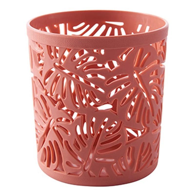 Creative Hollow Leaves Pencil Pot Holder Brush Storage Container Desk Organizer Plastic Stationery Pen Holder Office Supplies