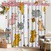 2pcs, 2D FLAT PRINTING Curtains (Without Rod) Cat Pattern Art Christmas Holiday Curtains with Digital Printing Durable Polyester