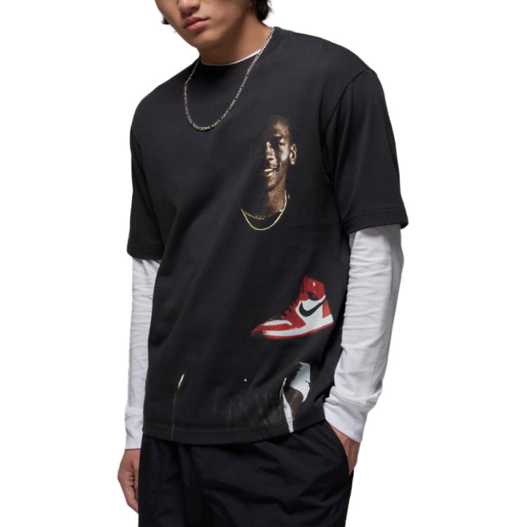 

Air Jordan Crewneck T-Shirt Off Black Men Tops HQ2666-045 L