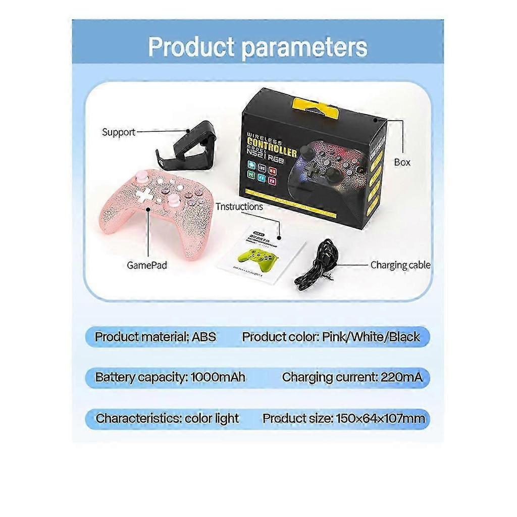 Ns21 Kabellose Spielkonsole für Switch///android/ios Bluetooth Gamepad 6-Achsen Gyro-Joystick Dual Mot