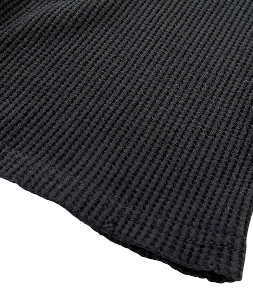 SK8ER ROCK Cross Henley Neck Waffle T-Shirt ((Black))