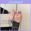Chic Soft Pu Leather Quilted Bucket Bag With Pearl Chain For Girls