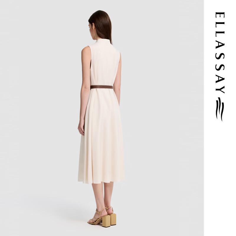 ELLASSAY Women's Summer Acetate Sleeveless V-Neck Midi Dress