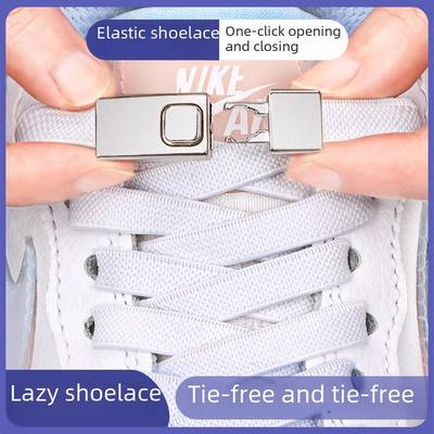 Elastische No-Tie-Schnürsenkel mit Schnalle – Schwarz & Weiß für Männer, Frauen & Kinder, Sportzubehör
