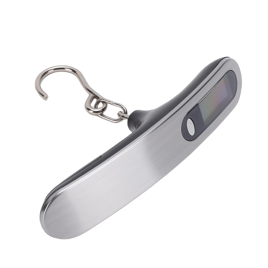 Luggage Scale Backlit LCD Display 50KG Hand Hanging Portable Travel Scale for Weight Measuring Black Hook Style Battery