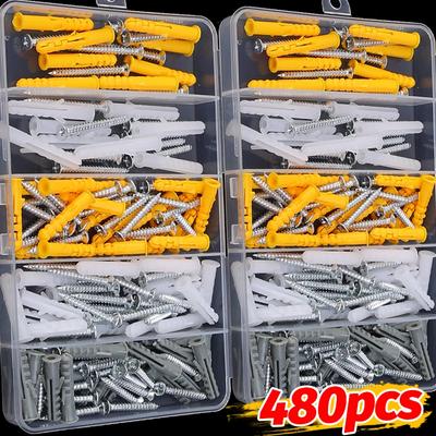 Plastic Shell Self-Tapping Screws Cross Tips Stainless Steel Expansion Screw Wall Anchor Drilling Plug Bolt Pipe Column Fastener