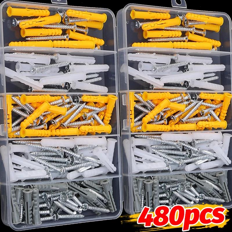 Plastic Shell Self-Tapping Screws Cross Tips Stainless Steel Expansion Screw Wall Anchor Drilling Plug Bolt Pipe Column Fastener