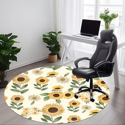 1pc Sunflower Print Chair Carpet for Office, Non-slip, Soft and Durable Office Rug for  Decoration, Perfect for Office Yy260105010