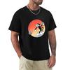 Cartoon Cat Hurling Satellites Tshirt Novelty Print Casual Tee Shirt