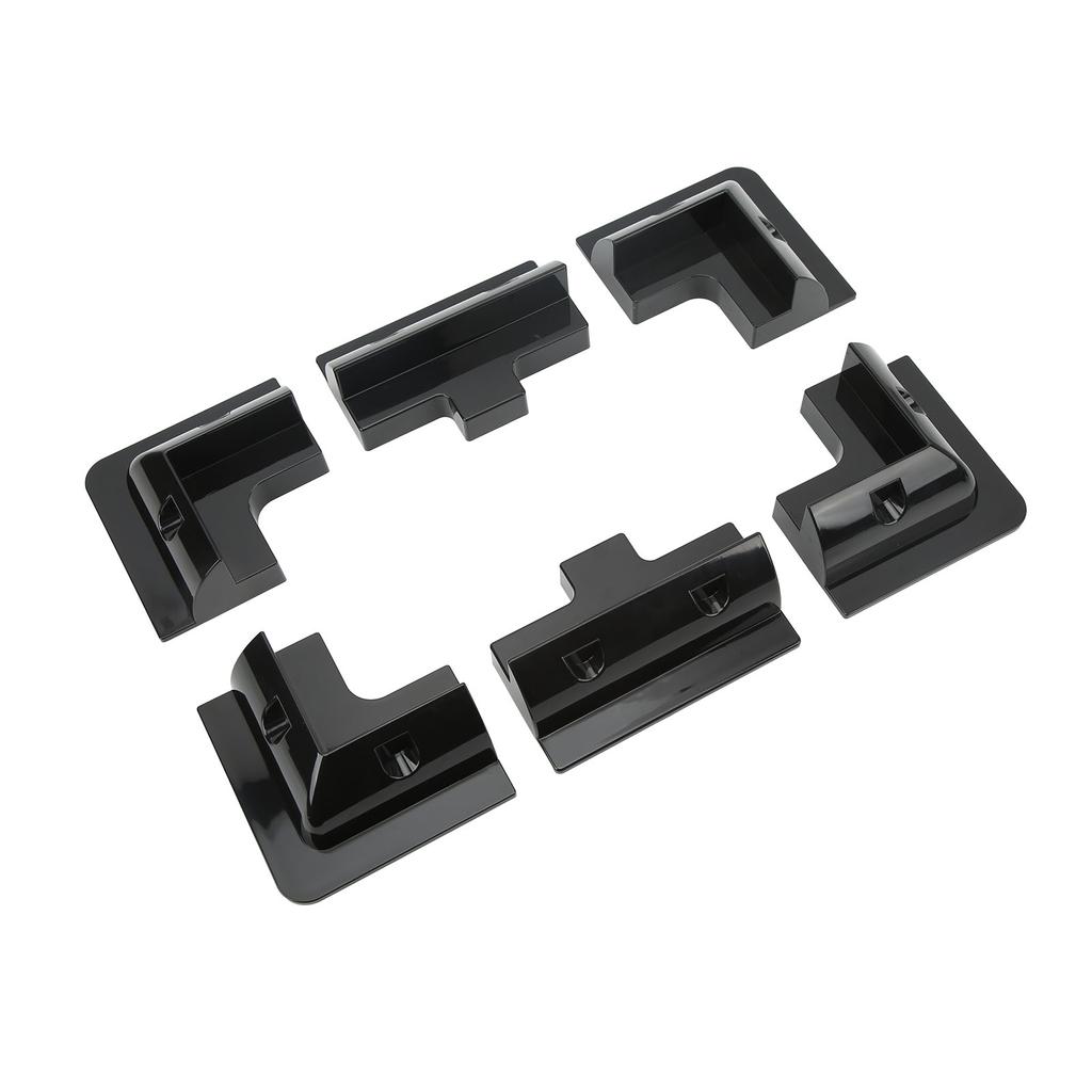 6 Pcs ABS Plastic Corner Bracket Solar Panel Roof Drill Free Mount for RV Boats Motorhomes Buses Black