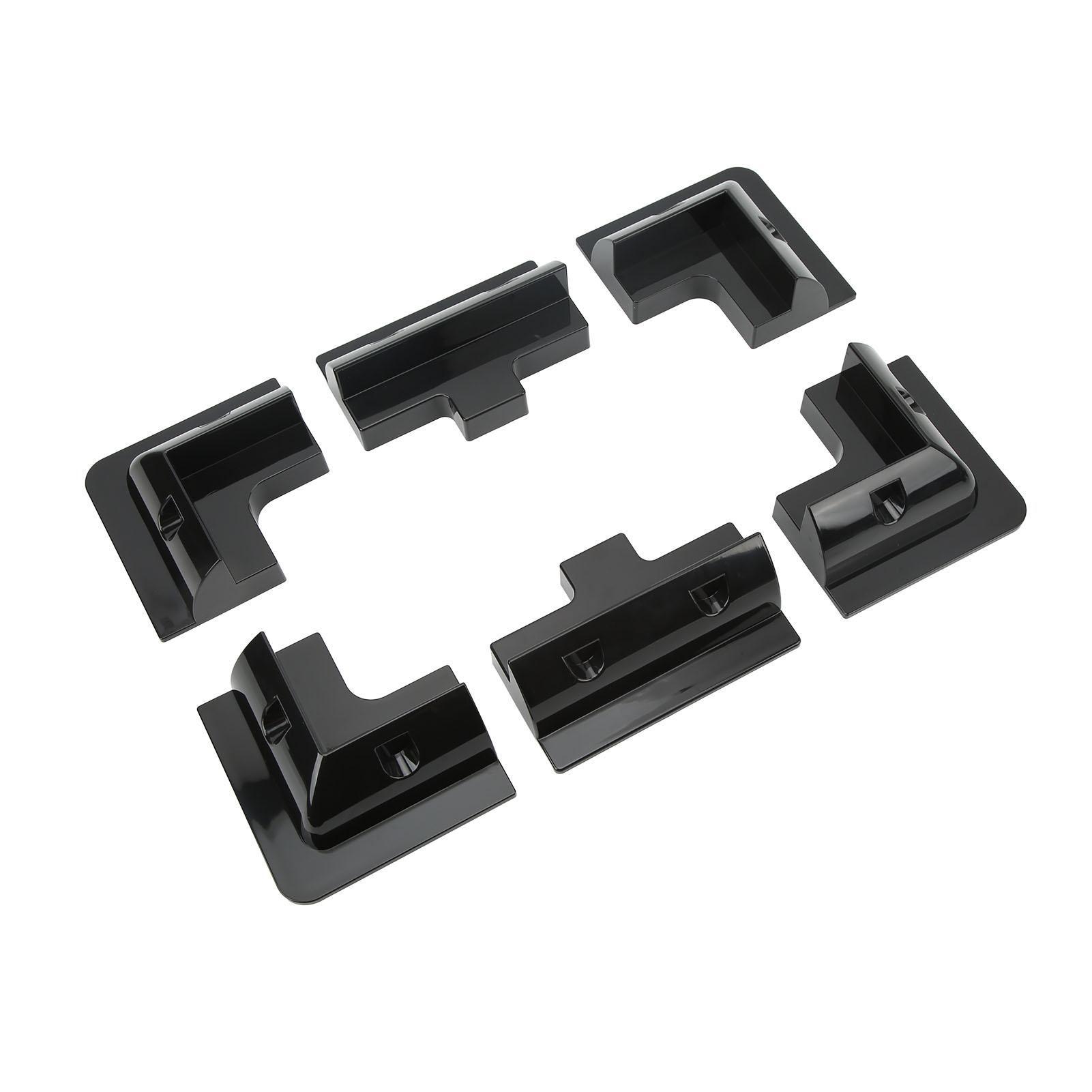 

6 Pcs ABS Plastic Corner Bracket Solar Panel Roof Drill Free Mount for RV Boats Motorhomes Buses Black