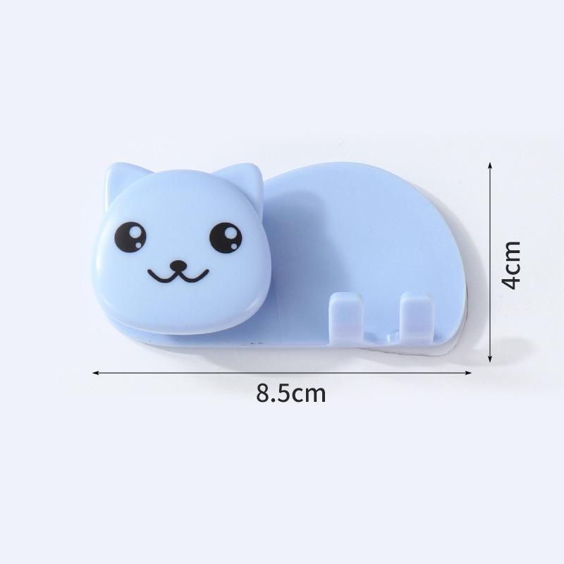 Plastic Cat Shaped Toothbrush Holder Non Perforated 2 In 1 Toothbrush Toothpaste Rack Wall Mounted Facial Cleanser Storage Clip