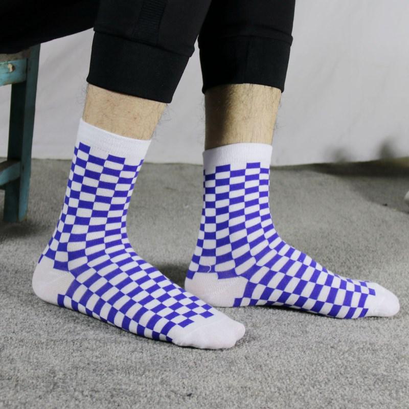 Unisex Hip Hop Cotton Checkerboard Socks Geometric Checkered Socks Unisex Hip Hop Cotton Checkerboard Socks Geometric Checkered Socks