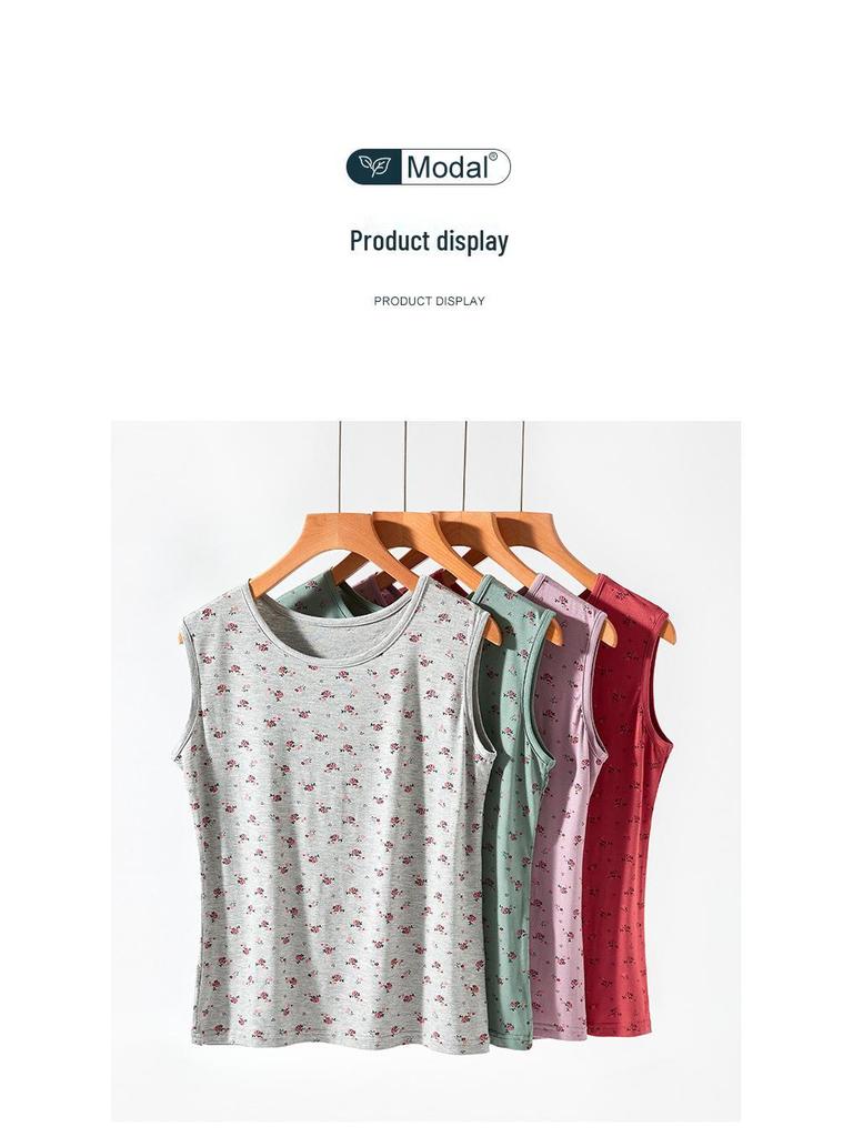 Mamas Sommerpyjama: Leichtes Modal-Set aus Weste und Kurzarm für Frauen mittleren und höheren Alters