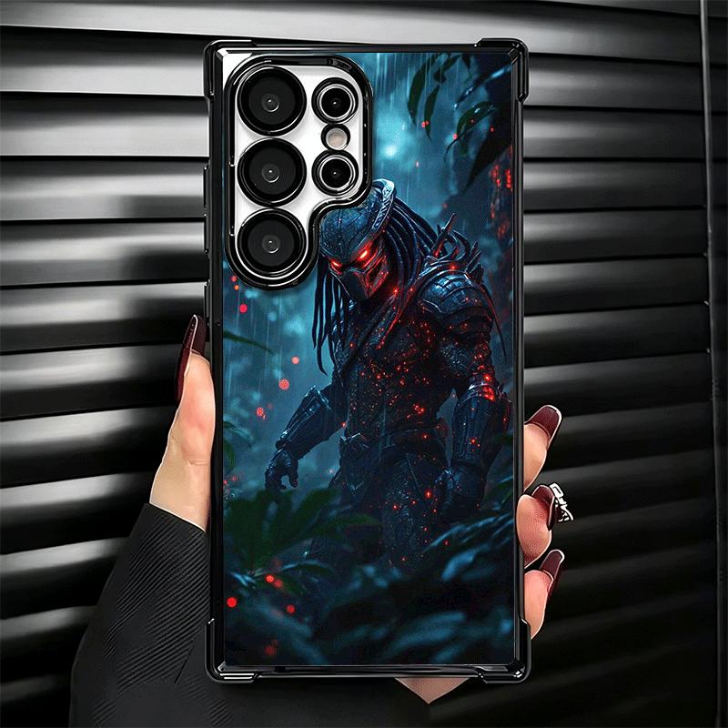 A-Alien Vs P-Predator Plating Phone Case For Samsung Galaxy S24 S25 FE S26 Edge S23 Ultra S22 S21 Plus S20 Anti-Fall Airabag Cov
