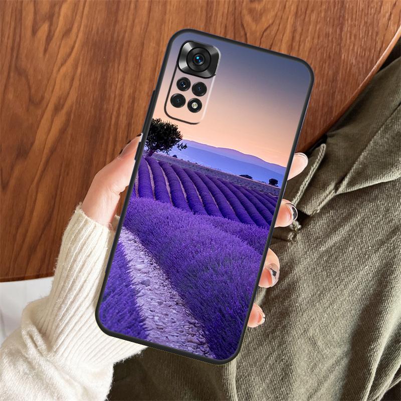 Lavender Purple Flowers Case For Xiaomi Redmi Note 14 13 12 11 10 9 15 Pro Plus Redmi 15 15C 13 10C 12C 13C 14C Cover
