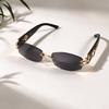 Retro frameless rectangular metal avant-garde fashionable sunglasses pentagram YK technology cool sunglasses