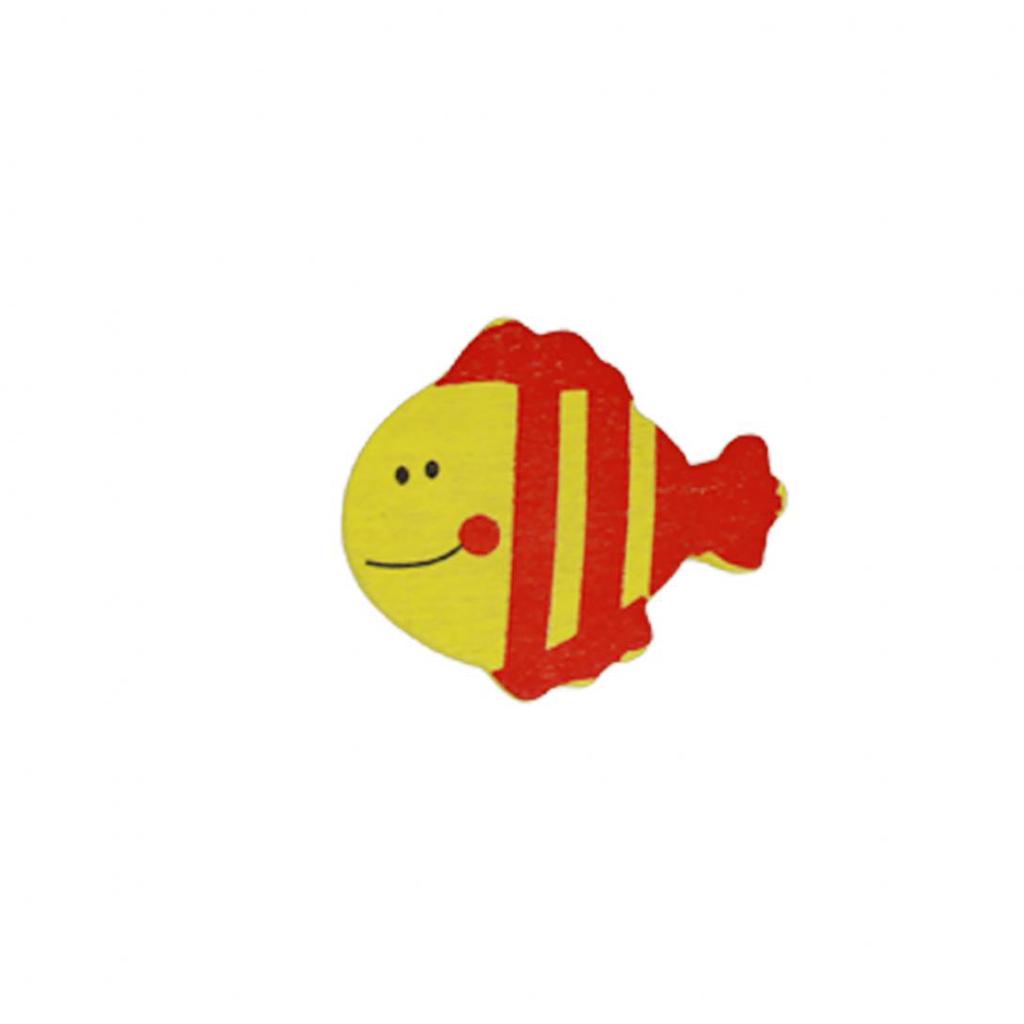 Dubonnet 12Pcs Wooden Cartoon Sun Fish Fridge Magnet Stickers Education Kid Toy Art Decor