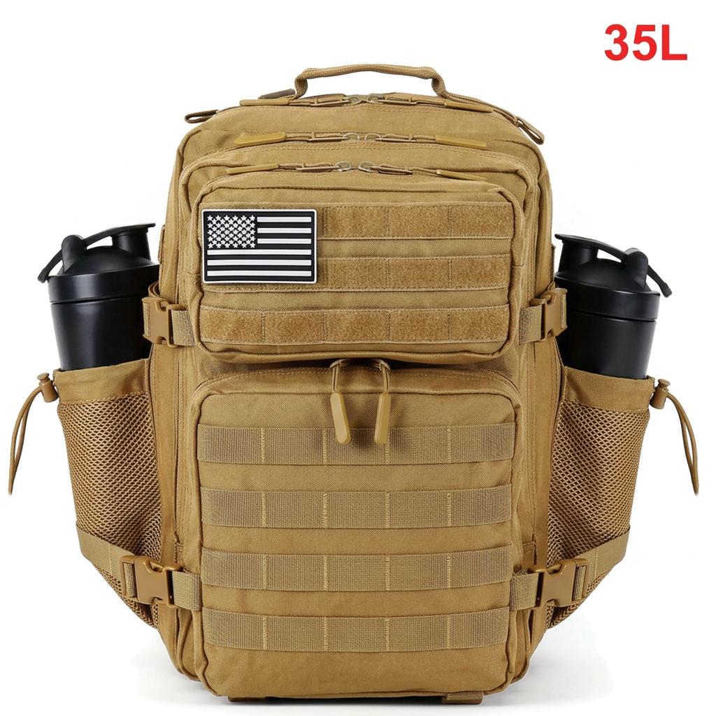 35L Tactical Backpack for Women Men Molle Outdoor Travel Camping Hiking Bag Sports Weekend Athlete Gym Rucksack Dual Cup Holders