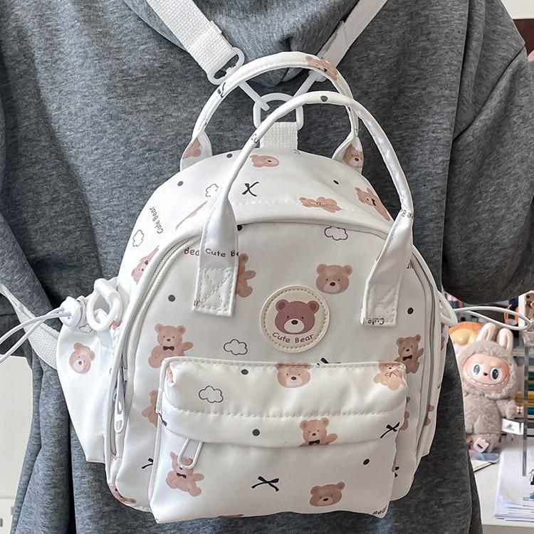Schoolbag Multifunctional Bear Shoulder Handbag Mini Backpack Kindergarten Primary and Secondary School Girls Cute Girl Lightweight School Bag